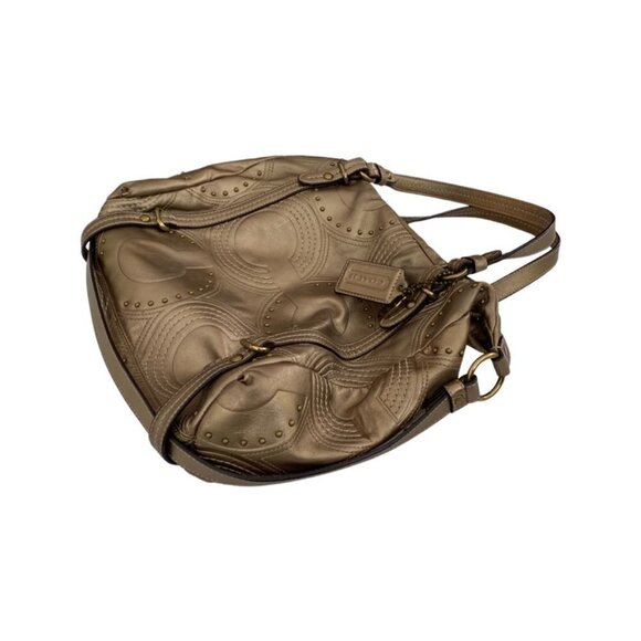 Coach Bronze Embossed Studded Bag - Picture 2 of 8